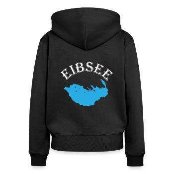 Eibsee Umriss Ästhetisches Naturwunder Geschenk - Frauen Premium Bio Zip Hoodie - Schwarz - Hinten - Julia (174cm)