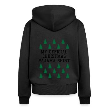 Weihnachtswald Offizielles Schlafanzug-Shirt - Frauen Premium Bio Zip Hoodie - Schwarz - Hinten - Julia (174cm)