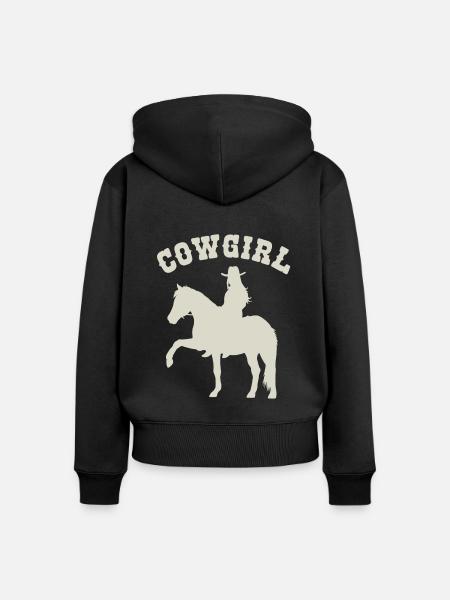 Reitsilhouette Einfach Stilvoll - Frauen Premium Bio Zip Hoodie - Schwarz