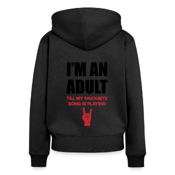 Bis Mein Song Spielt Rockerhand - Frauen Premium Bio Zip Hoodie - Schwarz - Hinten - Julia (174cm)