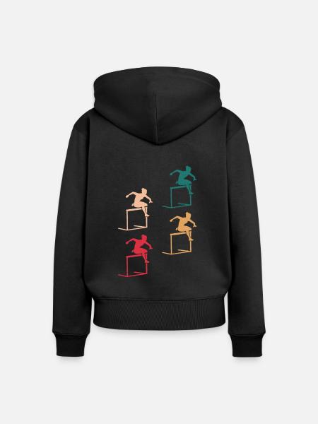 Farbspiel des Hindernislaufs - Frauen Premium Bio Zip Hoodie - Schwarz