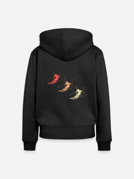 Slalom-Meisterschaft - Frauen Premium Bio Zip Hoodie - Schwarz