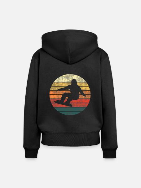 Boarding-Dämmerung - Wintertraum - Frauen Premium Bio Zip Hoodie -