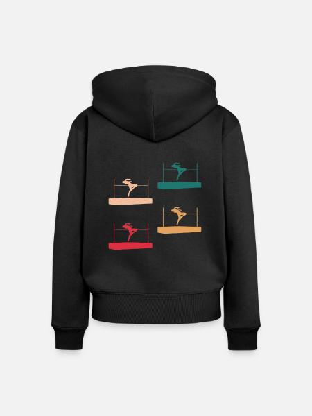 Bunte Hochsprung-Vielfalt Athleten-Design - Frauen Premium Bio Zip Hoodie - Schwarz
