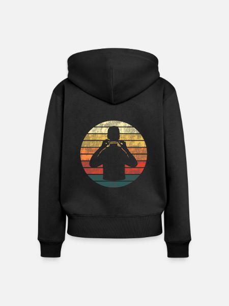 Sunset Harmonika Solo Vibes - Frauen Premium Bio Zip Hoodie -
