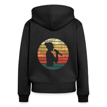 Singer Sunset Melody - Women's Premium Organic Zip Hoodie - black - Back - Julia (174cm)