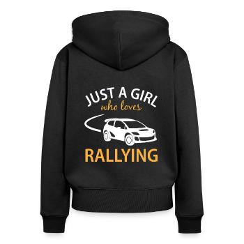 Rallye de voitures de course Dire cadeau Dames Filles - Sweat à capuche zippé Premium bio Femme - noir - Dos - Julia (174cm)