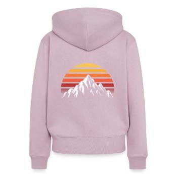 Rising Sun - Women's Premium Organic Zip Hoodie - dusky pink - Back - Julia (174cm)