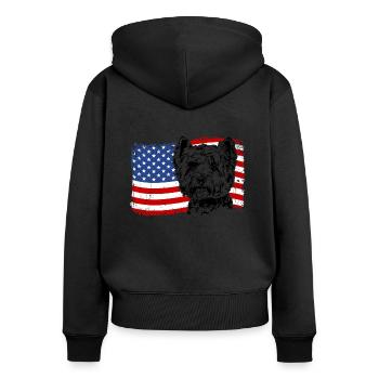 West Highland White Terrier Amerika Fahne Hunde - Frauen Premium Bio Zip Hoodie - Schwarz - Hinten - Julia (174cm)