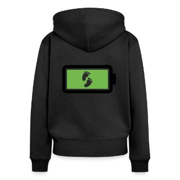 Full Battery - Women's Premium Organic Zip Hoodie - black - Back - Julia (174cm)