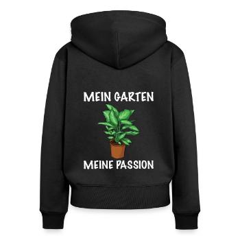 Gärtnerin Pflanzen Passion - Frauen Premium Bio Zip Hoodie - Schwarz - Hinten - Julia (174cm)