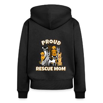 Dog Adoption Mom - Women's Premium Organic Zip Hoodie - black - Back - Julia (174cm)