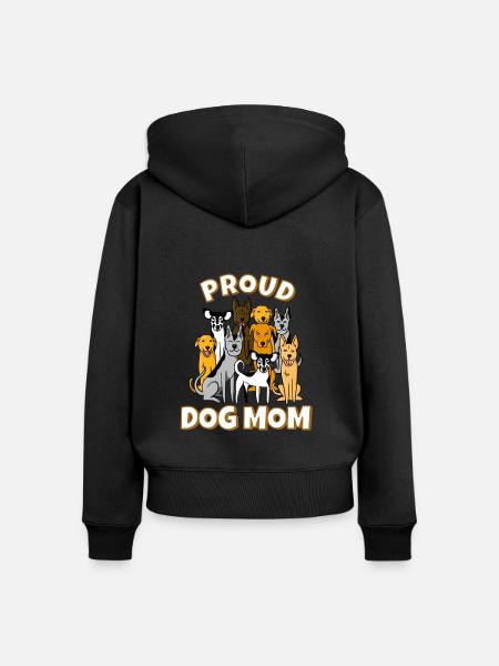 Hunde Mama - Frauen Premium Bio Zip Hoodie - Schwarz