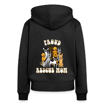 Dog Adoption Mom - Women's Premium Organic Zip Hoodie - black - Back - Julia (174cm)