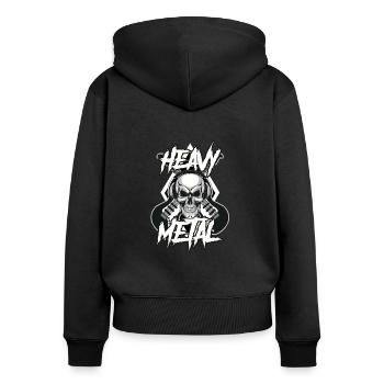 Heavy Metal - Sweat à capuche zippé Premium bio Femme - noir - Dos - Julia (174cm)