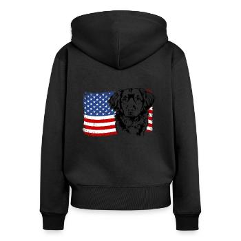 Drapeau de la Nouvelle-Écosse Duck Tolling Retriever America - Sweat à capuche zippé Premium bio Femme - noir - Dos - Julia (174cm)