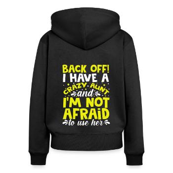 Crazy aunt - Women's Premium Organic Zip Hoodie - black - Back - Julia (174cm)