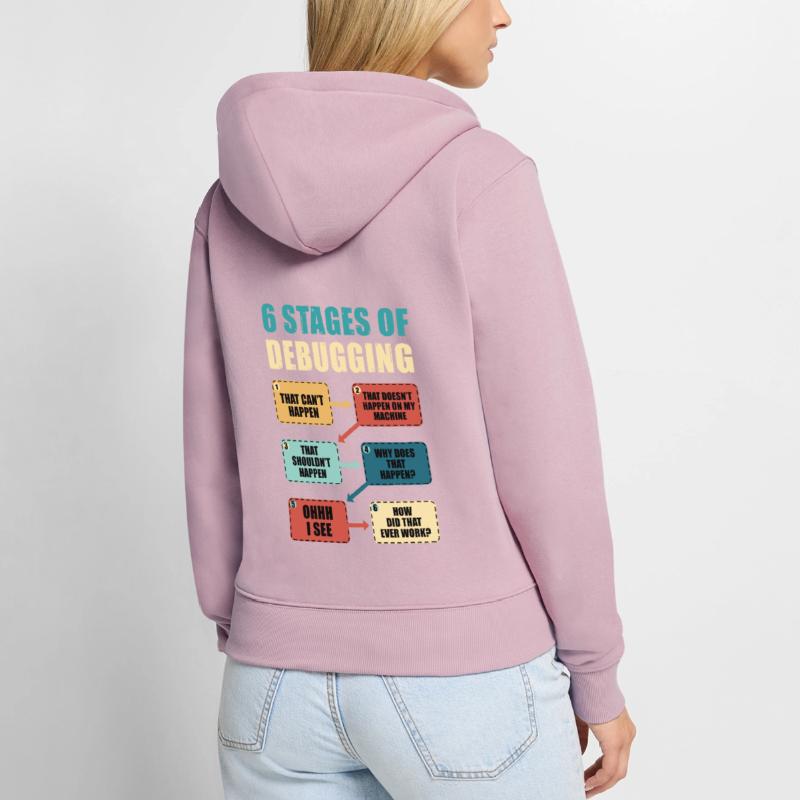 Programmieren Debugging Lustiges Programmierergeschenk Frauen Premium Bio Zip Hoodie