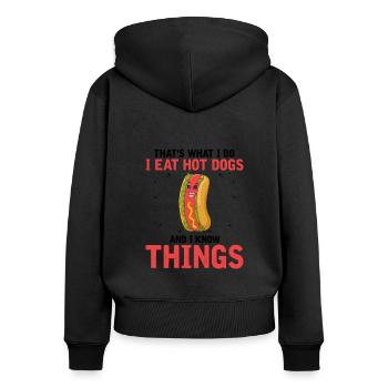 Hot Dog Love et Scientist Sausage Hot dog - Sweat à capuche zippé Premium bio Femme - noir - Dos - Julia (174cm)