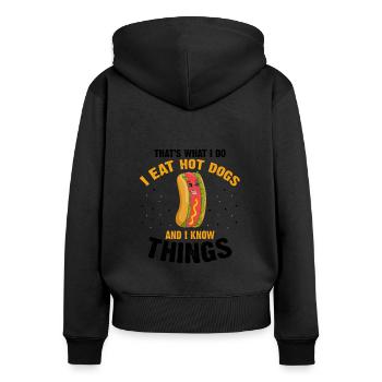 Hot Dog Love et Scientist Sausage Hot dog - Sweat à capuche zippé Premium bio Femme - noir - Dos - Julia (174cm)