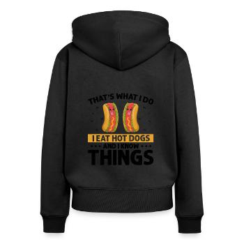 Hot Dog Love et Scientist Sausage Hot dog - Sweat à capuche zippé Premium bio Femme - noir - Dos - Julia (174cm)