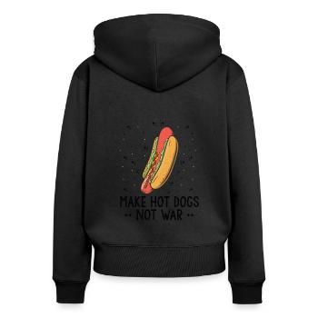 Hot Dog Maker Grill Papa BBQ Hot Dog - Sweat à capuche zippé Premium bio Femme - noir - Dos - Julia (174cm)