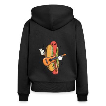 Bodybuilding Hot Dog Fitness Workout Gym - Women's Premium Organic Zip Hoodie - black - Back - Julia (174cm)