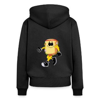 Fun Bread Sandwich Cardio Running Runners - Women's Premium Organic Zip Hoodie - black - Back - Julia (174cm)