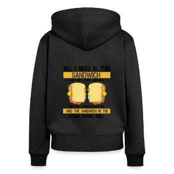 Day and Night Sandwich Food Gift FastFood - Women's Premium Organic Zip Hoodie - black - Back - Julia (174cm)