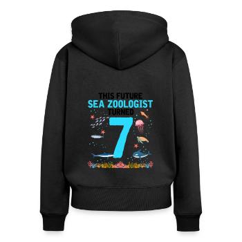 Zooologist Marine Biologist Marine Biology - Women's Premium Organic Zip Hoodie - black - Back - Julia (174cm)