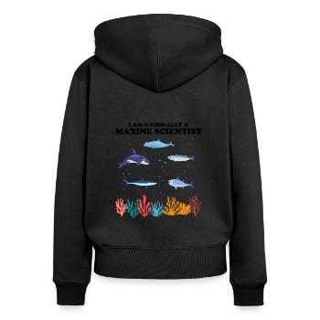 Official Marine Scientist Marine Biologist - Women's Premium Organic Zip Hoodie - black - Back - Julia (174cm)
