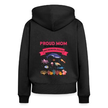 Proud Mom Microbiology Biology Biologist Sea - Women's Premium Organic Zip Hoodie - black - Back - Julia (174cm)