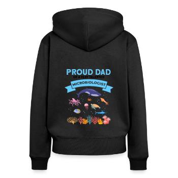 Fier Papa Microbiologie Biologie Biologiste Mer - Sweat à capuche zippé Premium bio Femme - noir - Dos - Julia (174cm)