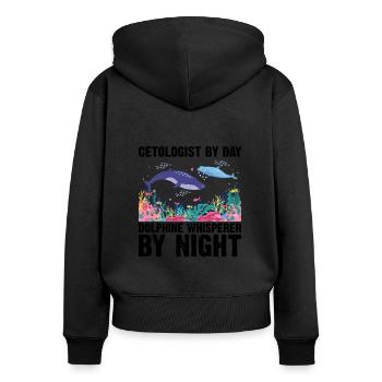 Cetologe Delfin Flüsterer Zooologe Meeresbiologe - Frauen Premium Bio Zip Hoodie - Schwarz - Hinten - Julia (174cm)