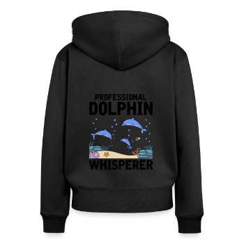 Zooologiste professionnel Dolphin Whisperer Sea Oze - Sweat à capuche zippé Premium bio Femme - noir - Dos - Julia (174cm)
