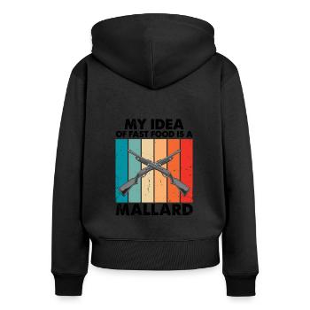 Fast Food Duck Hunting Hunter Duck Hunting Hunt - Women's Premium Organic Zip Hoodie - black - Back - Julia (174cm)