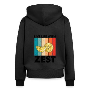 Lemonade Lemon Lemonade Lemonade Lemonade Stand Design - Women's Premium Organic Zip Hoodie - black - Back - Julia (174cm)