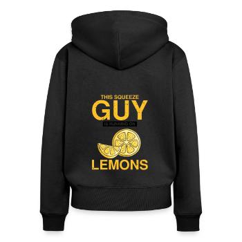 Lemon Design Lemonades Stand Boss Vente de citron - Sweat à capuche zippé Premium bio Femme - noir - Dos - Julia (174cm)