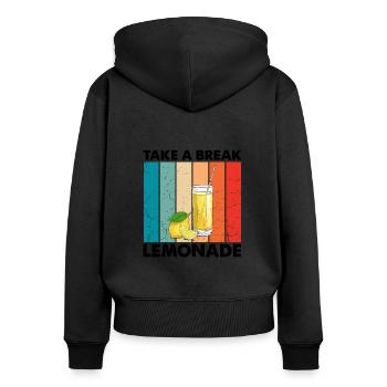 Lemonade Lemon Lemonade Lemonade Lemonade Stand Design - Women's Premium Organic Zip Hoodie - black - Back - Julia (174cm)