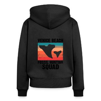 Paleontologist Designs Fossil Hunter Student - Women's Premium Organic Zip Hoodie - black - Back - Julia (174cm)