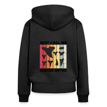 Paleontologist Designs Fossil Hunter Student - Women's Premium Organic Zip Hoodie - black - Back - Julia (174cm)