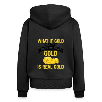 Gold Digger Gold Panning Gold Mining Designs - Women's Premium Organic Zip Hoodie - black - Back - Julia (174cm)