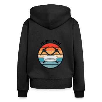 Gold Digger Gold Panning Gold Mining Designs - Women's Premium Organic Zip Hoodie - black - Back - Julia (174cm)