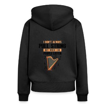Conceptions de harpiste pour conceptions de harpiste - Sweat à capuche zippé Premium bio Femme - noir - Dos - Julia (174cm)