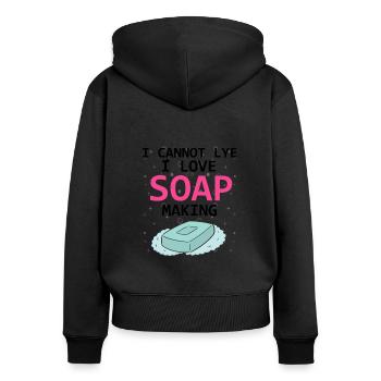 Soap Making Design for Soap Maker Designs - Women's Premium Organic Zip Hoodie - black - Back - Julia (174cm)