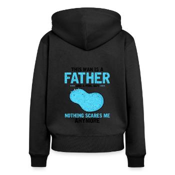 Pool Guy Design für Poolboy und Poolreiniger - Frauen Premium Bio Zip Hoodie - Schwarz - Hinten - Julia (174cm)