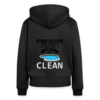 Conceptions de sauveteurs pour les techniciens de piscine - Sweat à capuche zippé Premium bio Femme - noir - Dos - Julia (174cm)