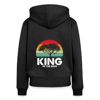 Afrikanische Familienreise Design für Afrika - Frauen Premium Bio Zip Hoodie - Schwarz - Hinten - Julia (174cm)