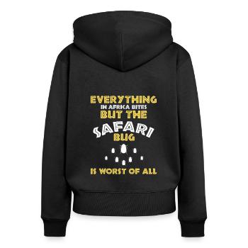 Safari Familienurlaub Design für Afrika Savanne - Frauen Premium Bio Zip Hoodie - Schwarz - Hinten - Julia (174cm)
