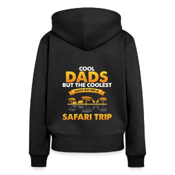Conception de voyage en famille africaine pour l’Afrique - Sweat à capuche zippé Premium bio Femme - noir - Dos - Julia (174cm)